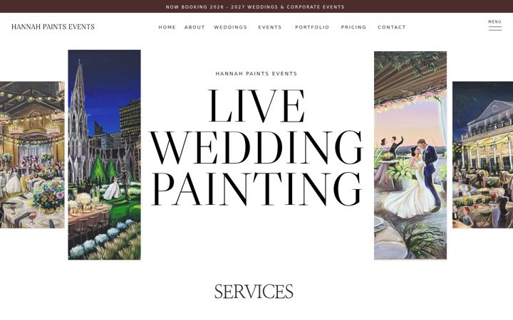 Screenshot of hannahpaintsevents.com