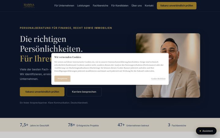 Screenshot of hannahrsolutions.de