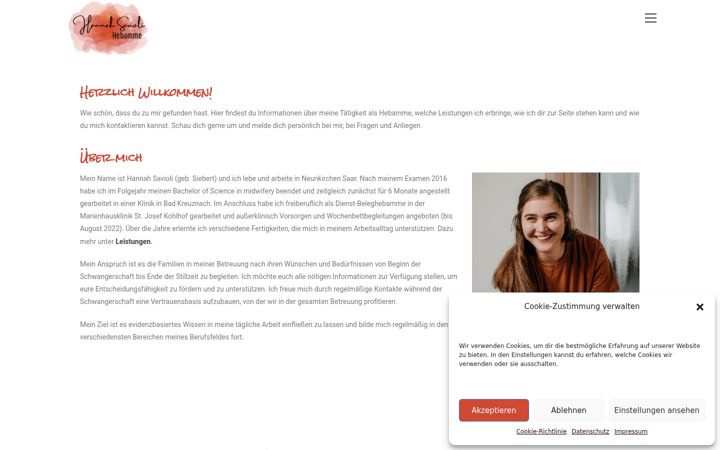 Screenshot of hannahsavioli.de