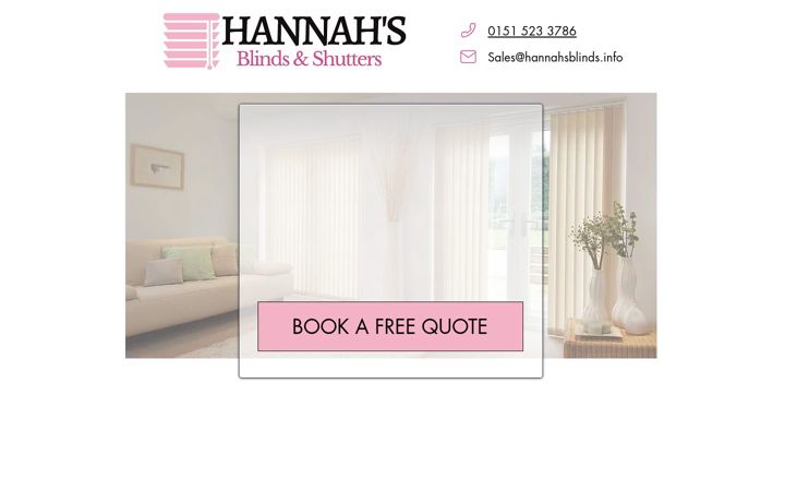 Screenshot of hannahsblinds.co.uk