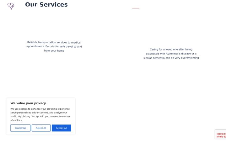 Screenshot of hannahscare.org