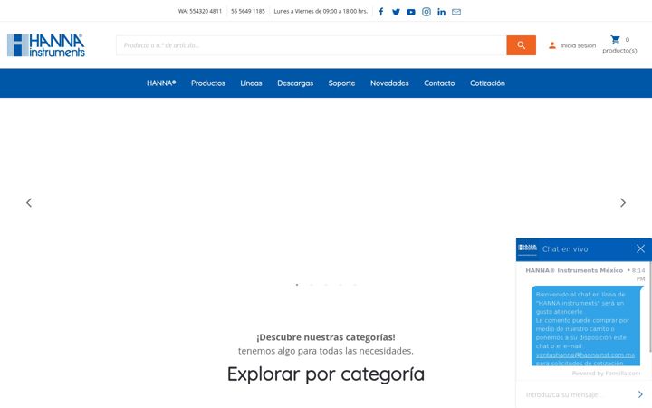 Screenshot of hannainst.com.mx