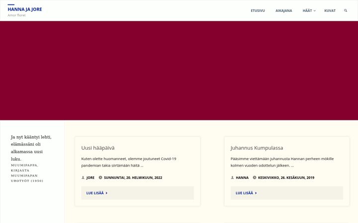 Screenshot of hannajajore.fi