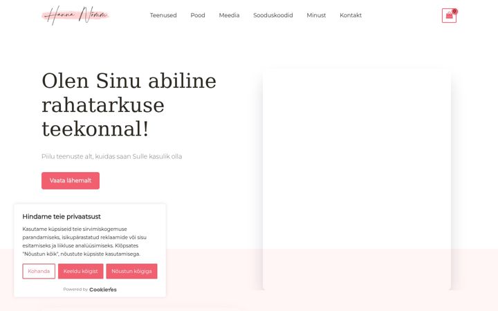 Screenshot of hannarahatarkus.ee