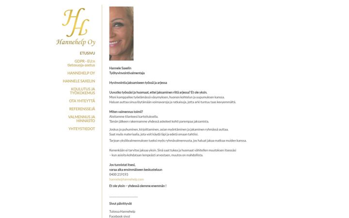 Screenshot of hannehelp.com