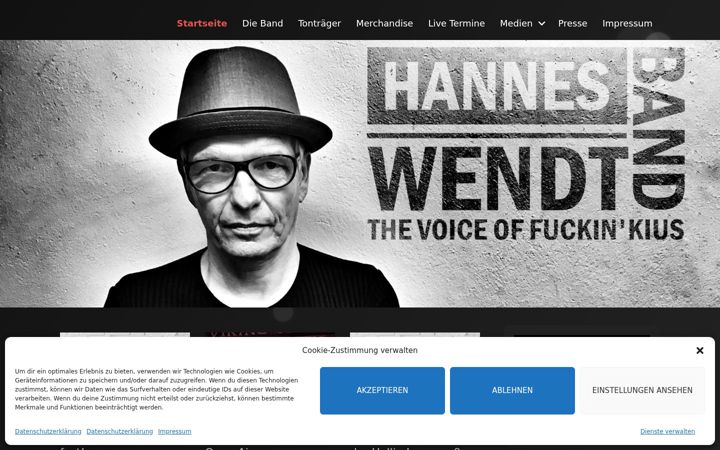 Screenshot von hannes-wendt-band.de