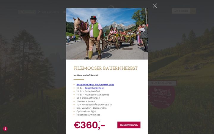 Screenshot of hanneshof-resort.com