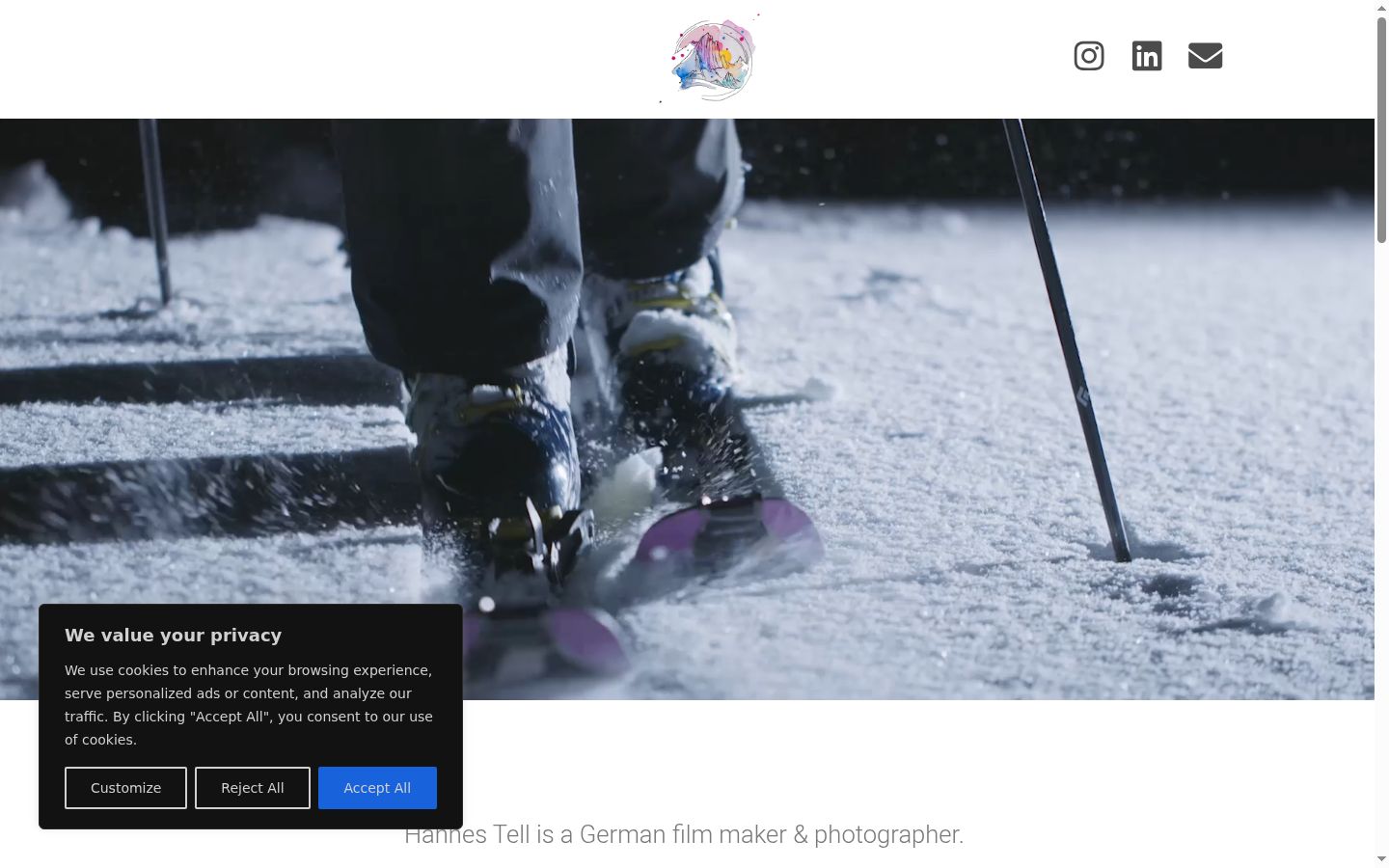 Screenshot del banner di consenso mostrato prima di qualsiasi interazione
