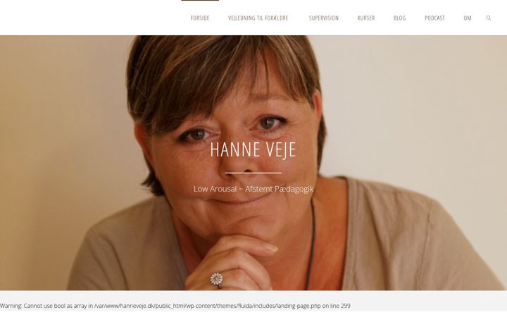 Screenshot of hanneveje.dk