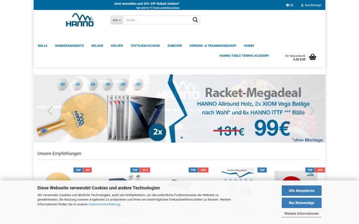 Screenshot of hanno-tischtennis.de