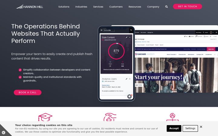 Screenshot of hannonhill.com