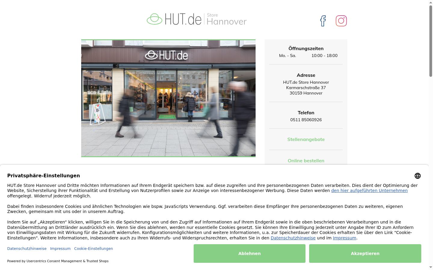 Skjermbilde av samtykkebanneret slik det vises før noen interaksjon