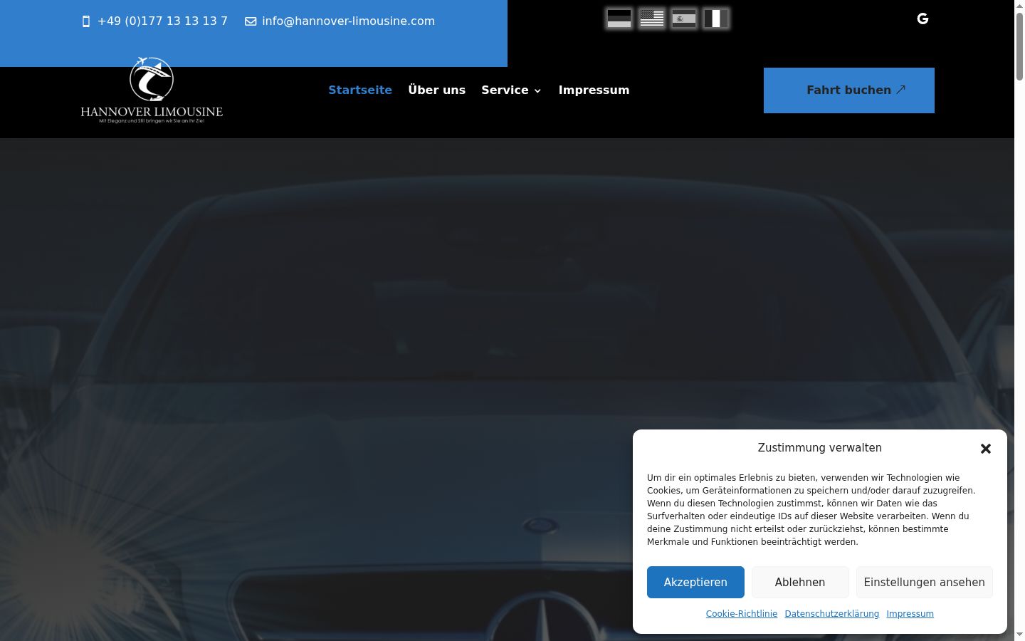 Screenshot del banner di consenso mostrato prima di qualsiasi interazione