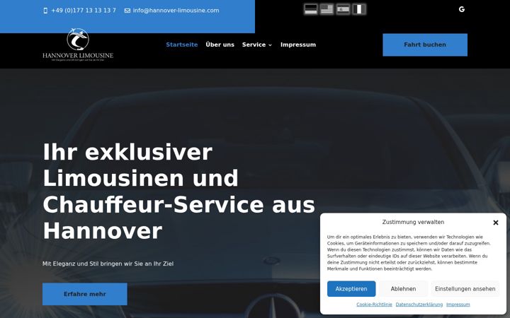Screenshot of hannover-limousine.com