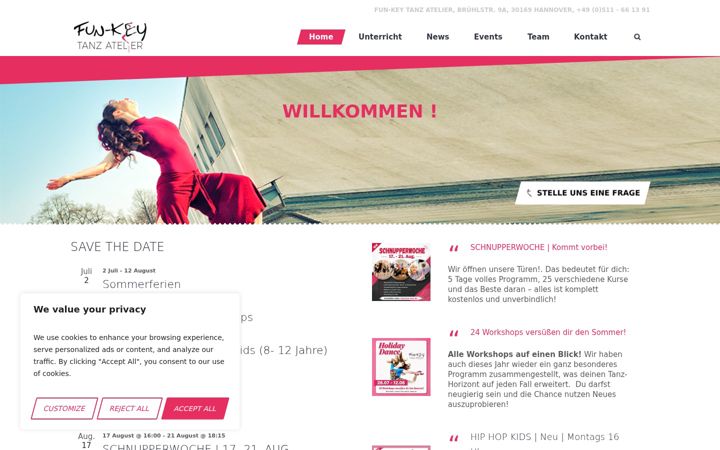 Screenshot of hannover-tanz.de