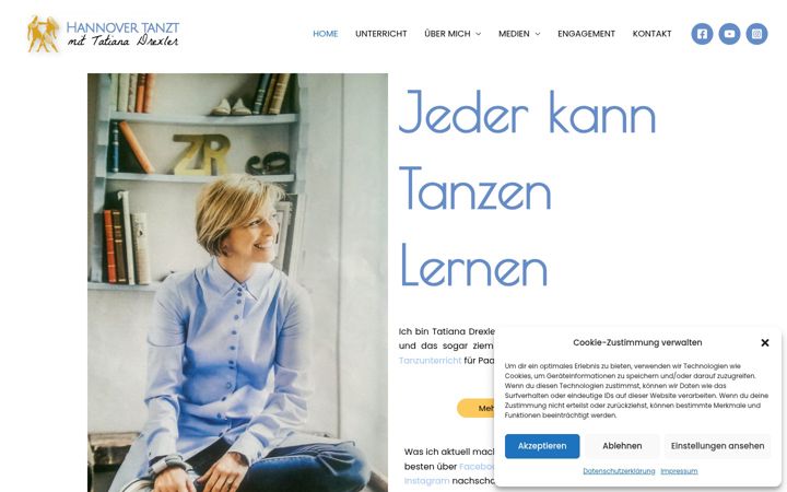 Screenshot von hannover-tanzt.de