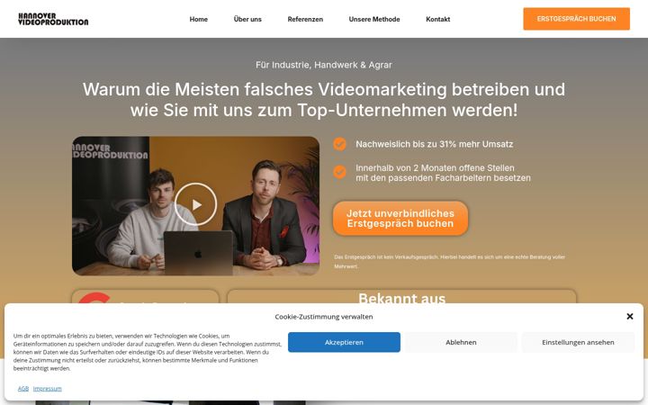 Screenshot von hannover-videoproduktion.de