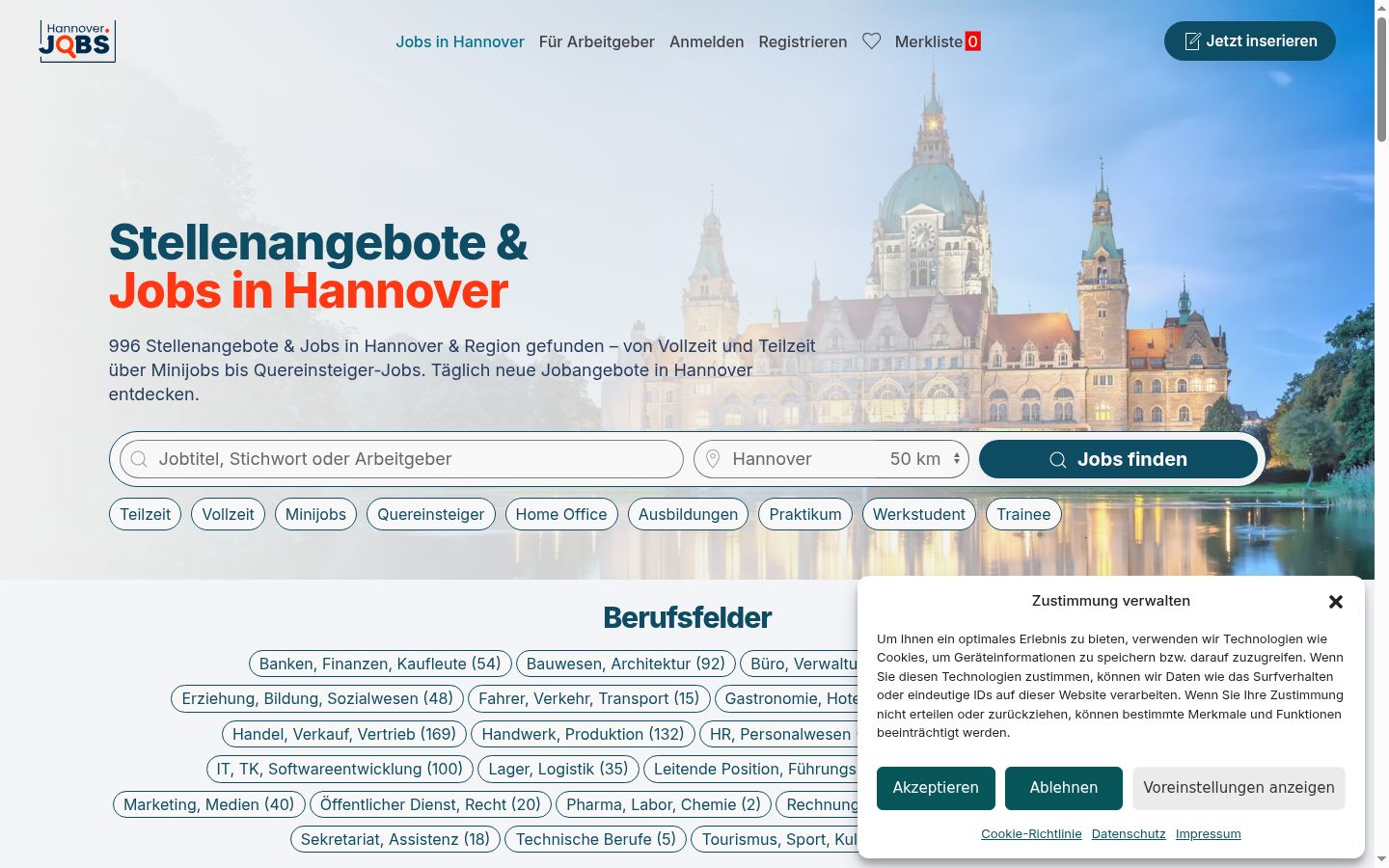 Screenshot of the consent banner shown before any interaction