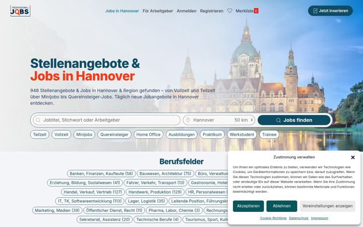 Screenshot of hannover.jobs