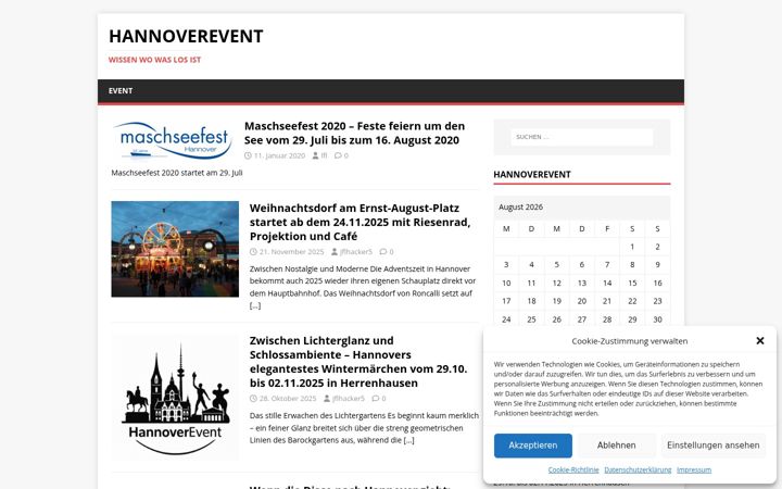 Screenshot of hannoverevent.de