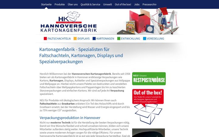Screenshot von hannoverschekartonagen.de