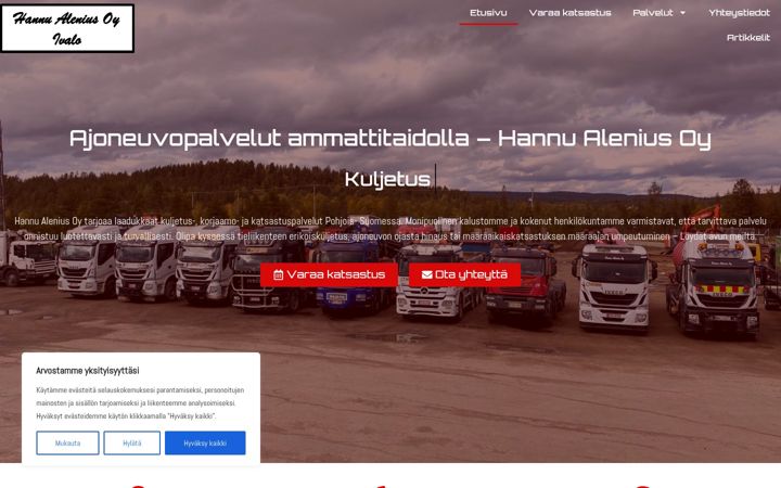 Screenshot of hannualeniusoy.fi
