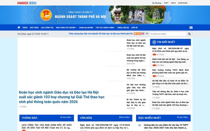 Screenshot of hanoi.edu.vn