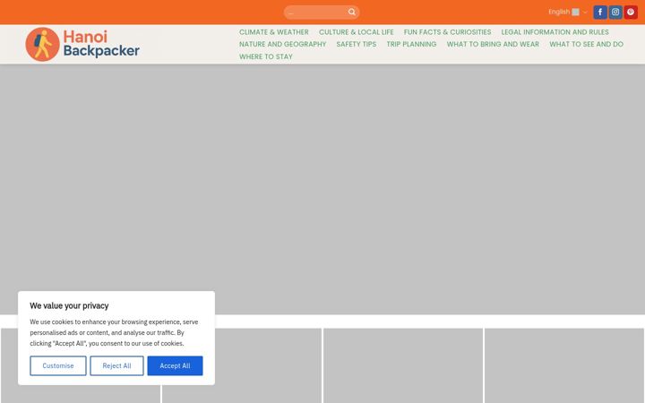 Screenshot of hanoibackpacker.com