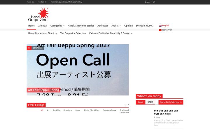 Screenshot of hanoigrapevine.com