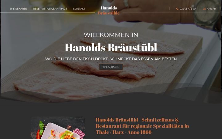 Screenshot of hanolds-schnitzelhaus.de