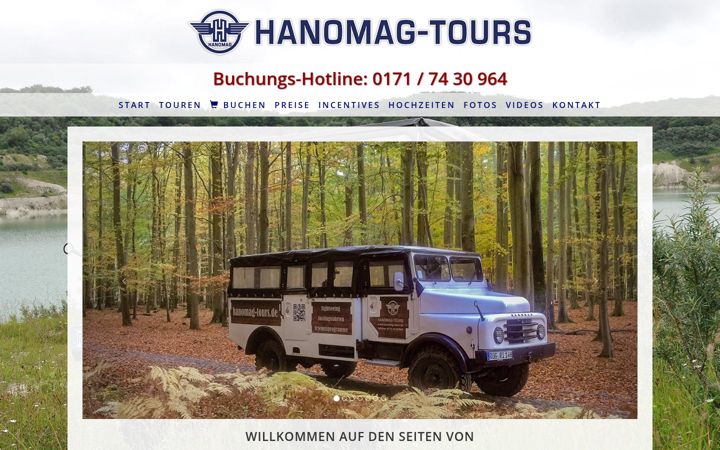 Screenshot of hanomag-tours.de