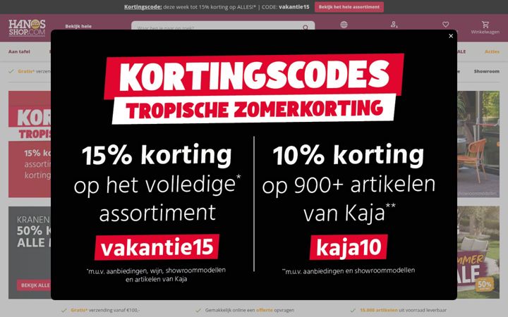 Screenshot of hanosshop.com