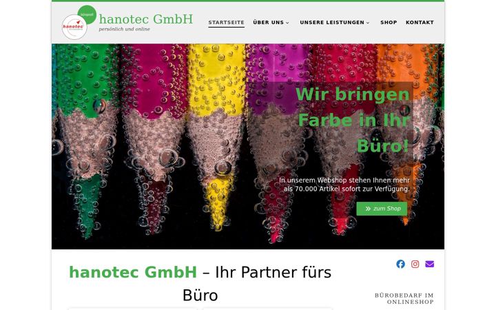 Screenshot von hanotec.de