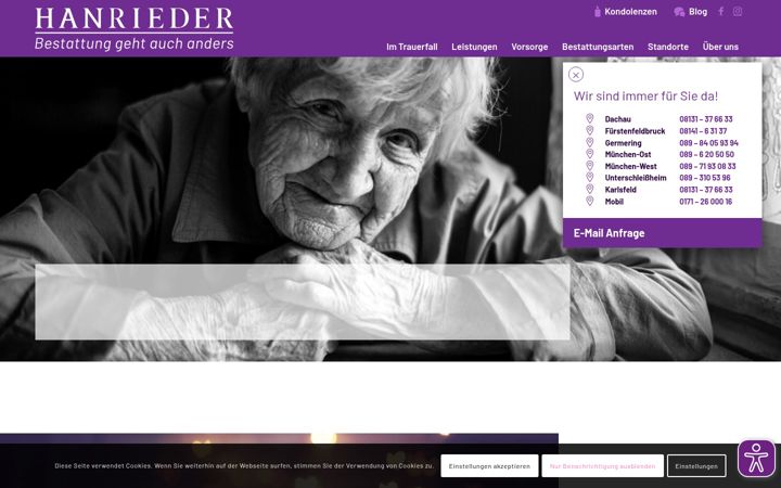 Screenshot of hanrieder.de