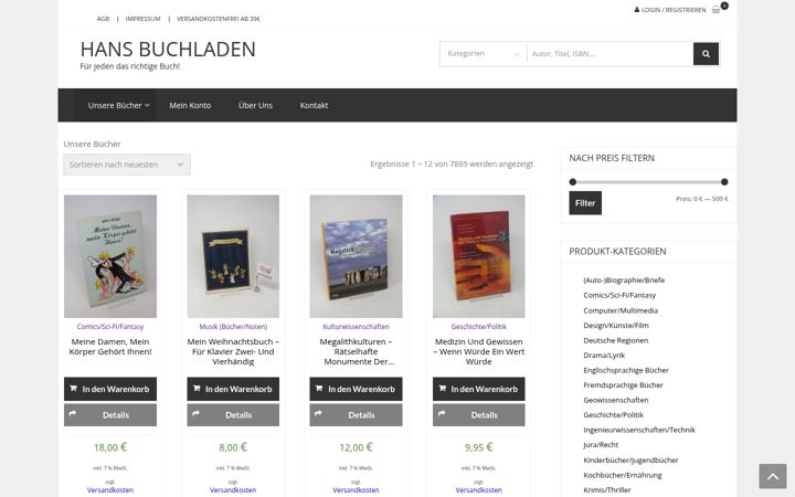 Screenshot of hans-buchladen.de