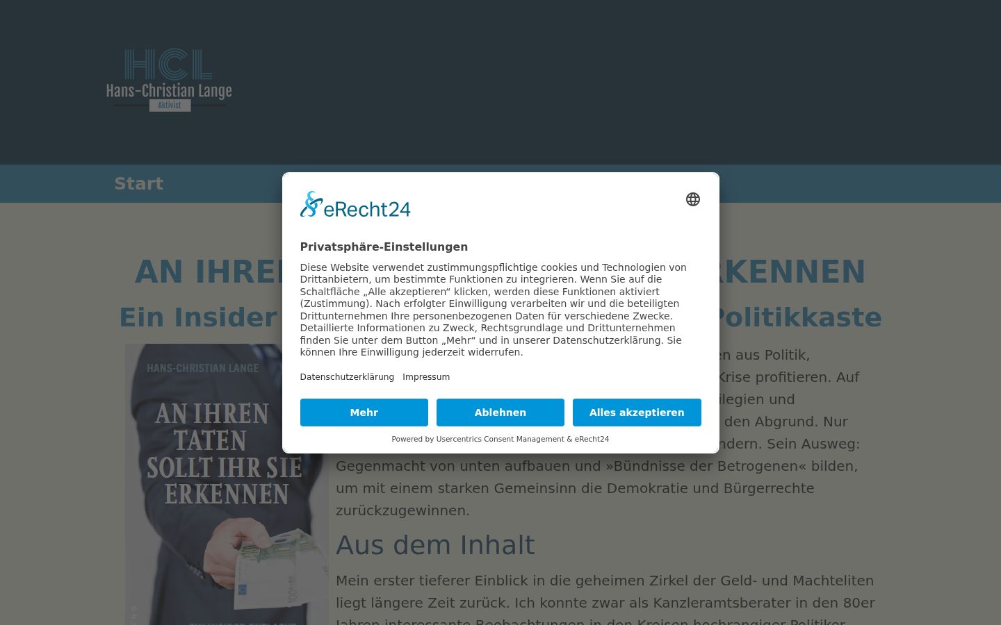 Screenshot of the consent banner shown before any interaction