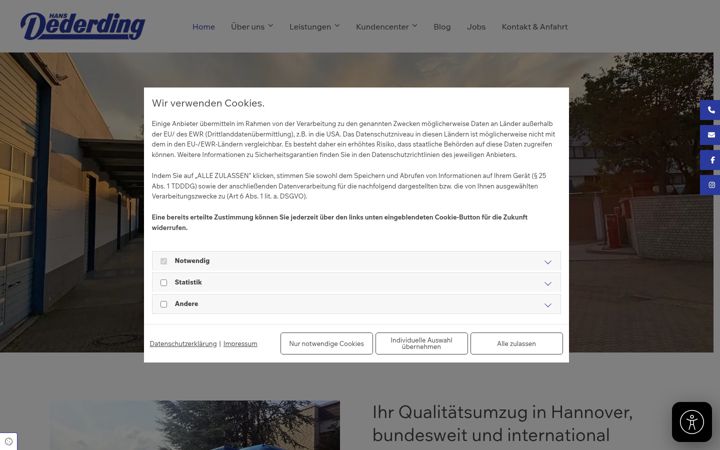 Skærmbillede af hans-dederding.de
