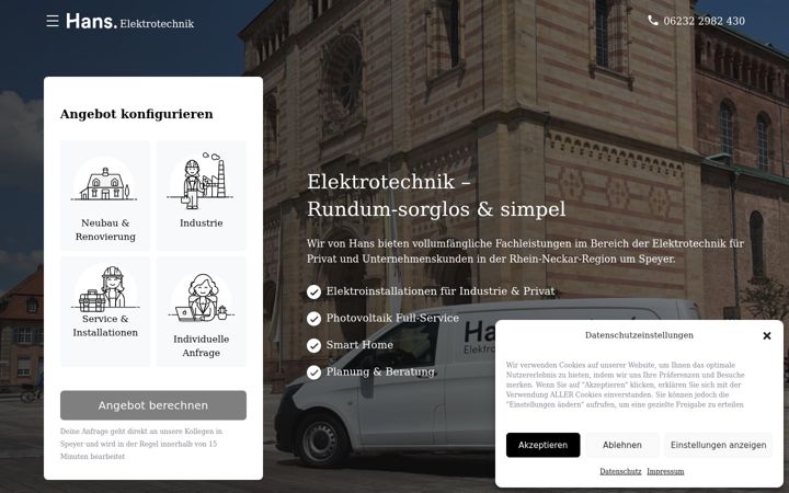 Skærmbillede af hans-elektro.de