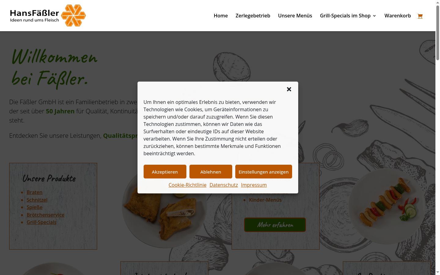 Screenshot del banner di consenso mostrato prima di qualsiasi interazione