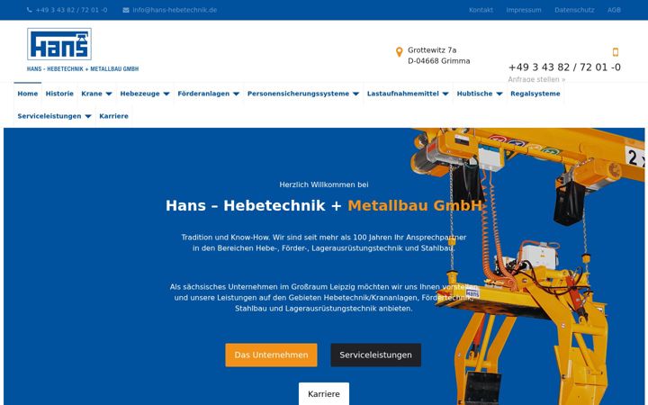 Screenshot of hans-hebetechnik.de