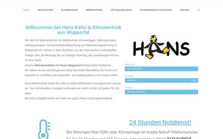 Screenshot ta' hans-kaeltetechnik.de