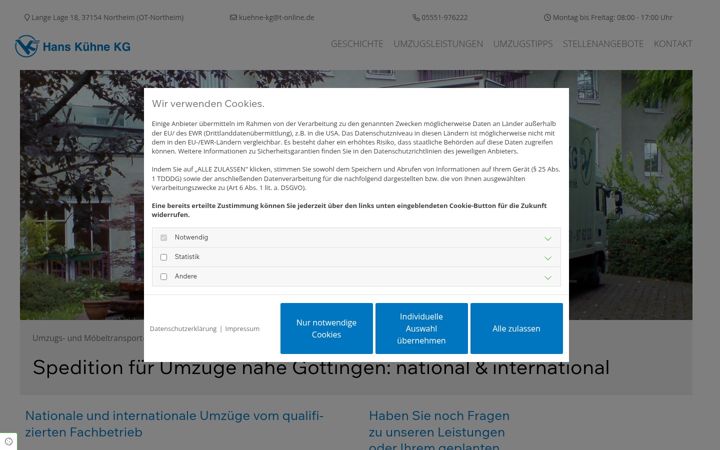 Screenshot of hans-kuehne-kg.de