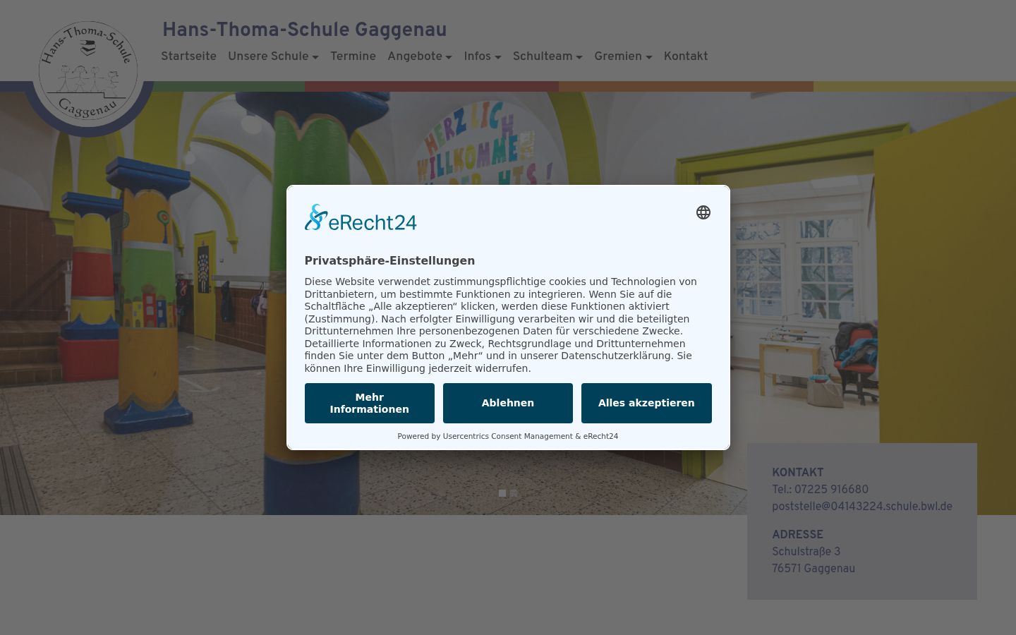 Screenshot of the consent banner shown before any interaction
