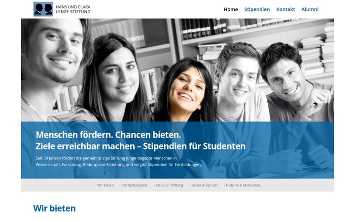 Screenshot of hans-und-clara-lenze-stiftung.de