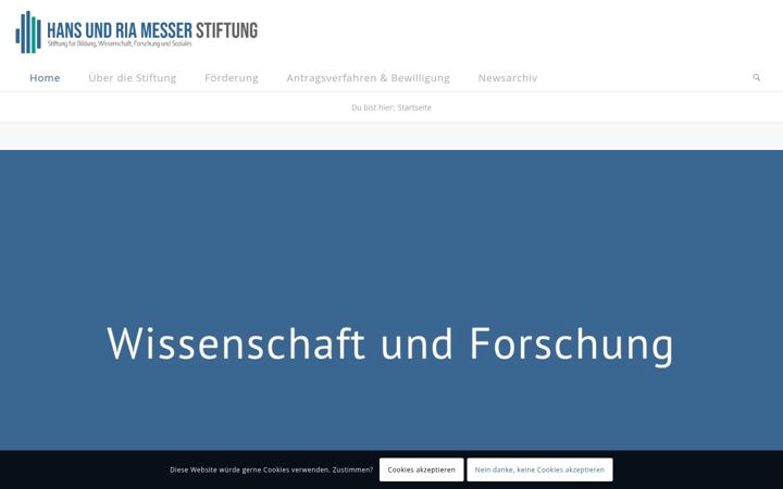 Screenshot of hans-und-ria-messer-stiftung.de