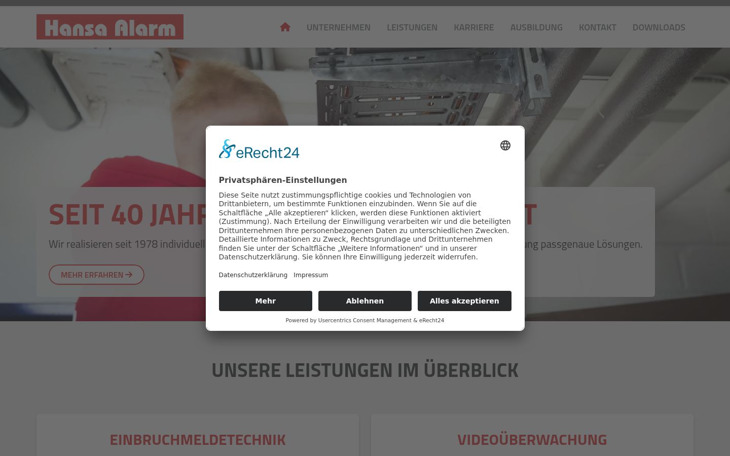 Screenshot van de toestemmingsbanner zoals getoond vóór enige interactie
