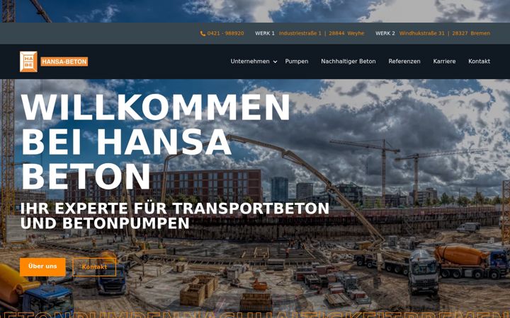 Screenshot of hansa-beton.de