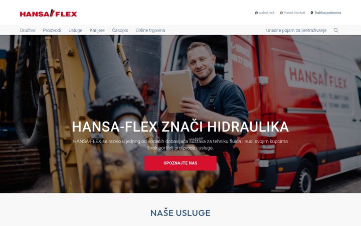 Screenshot of hansa-flex.ba