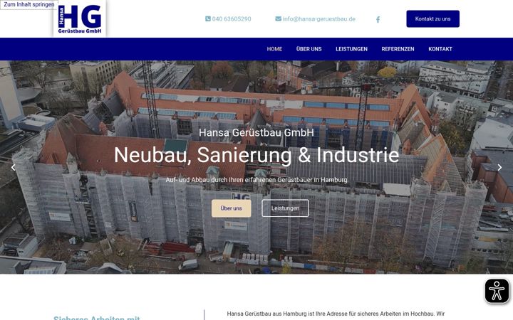 Screenshot of hansa-geruestbau.de