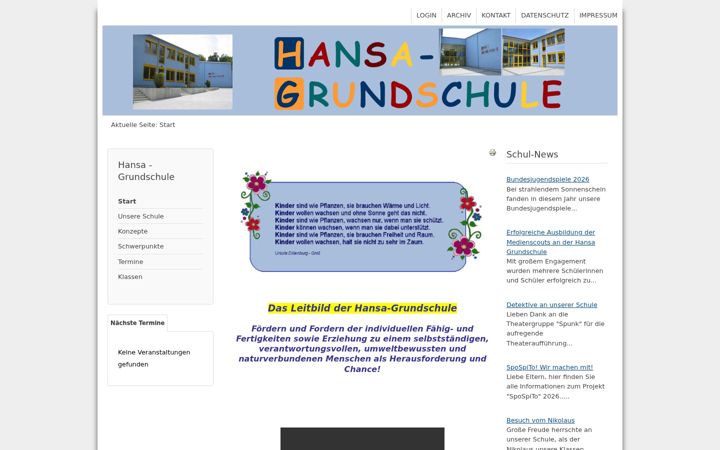 Screenshot of hansa-grundschule.de
